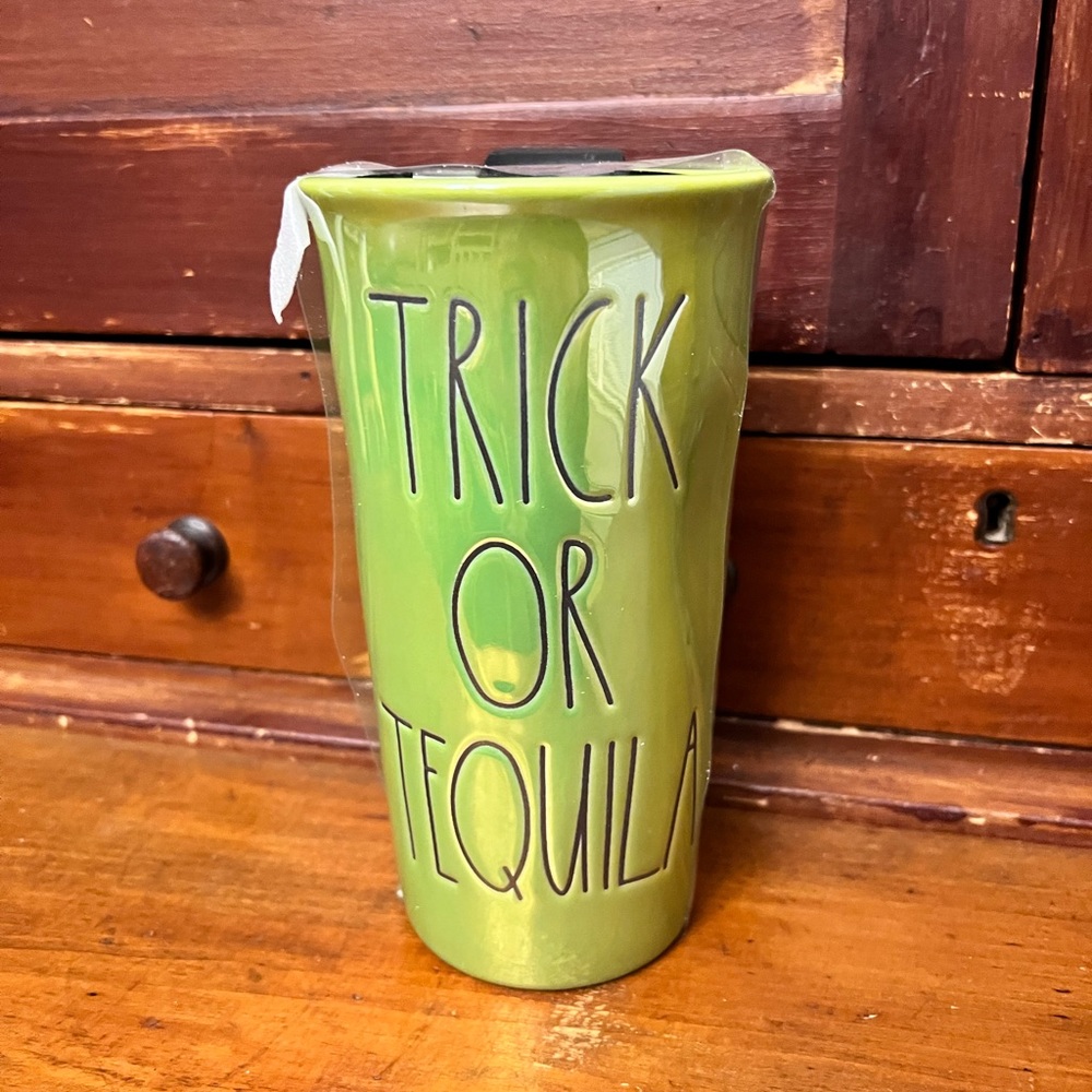 New Rae Dunn Trick or Tequila ceramic travel mug